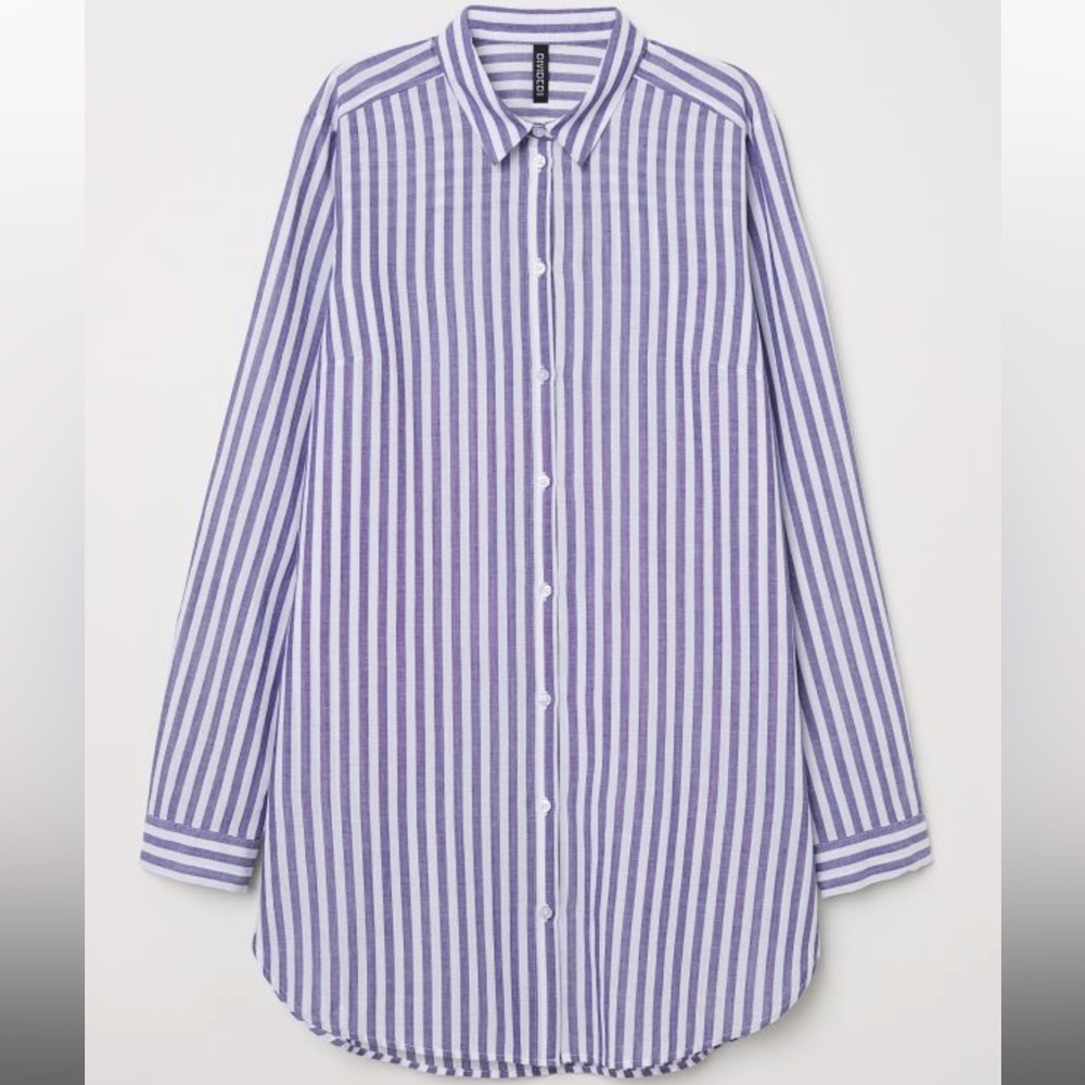 H&M NWT oversized striped cotton button down